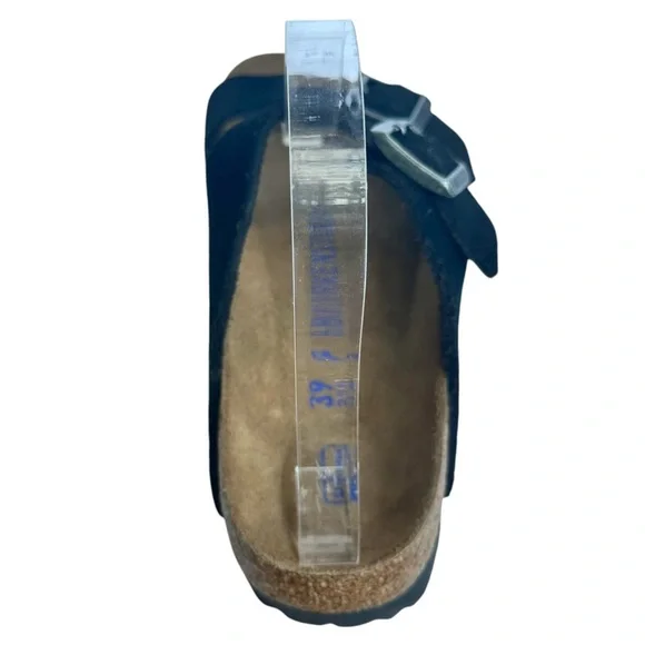BIRKENSTOCK Arizona Soft Footbed Black Suede Leather Sandals US 8 8 1/2 A B New - Picture 4 of 16